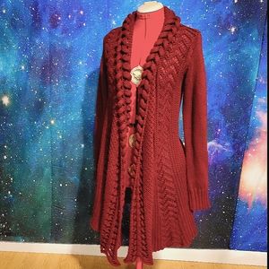 Modcloth Crimson Red Cardigan Sweater